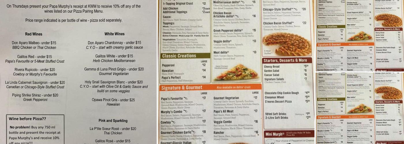 Papa Murphy's Pizza Menu