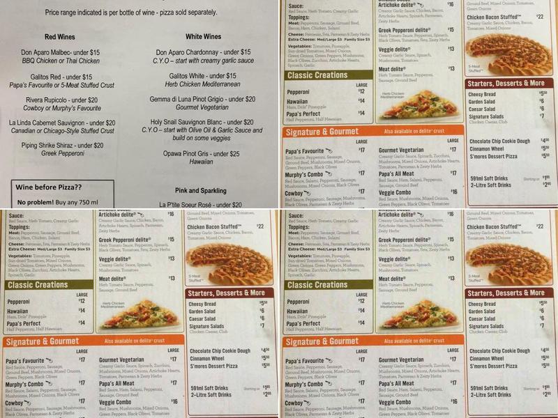Papa Murphy's Pizza Menu
