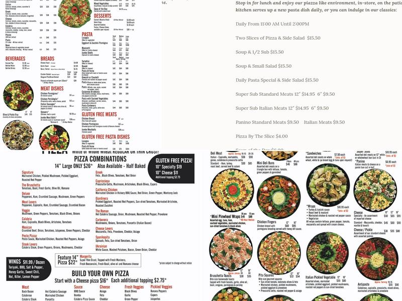 Calabria Market & Wine Store Menu
