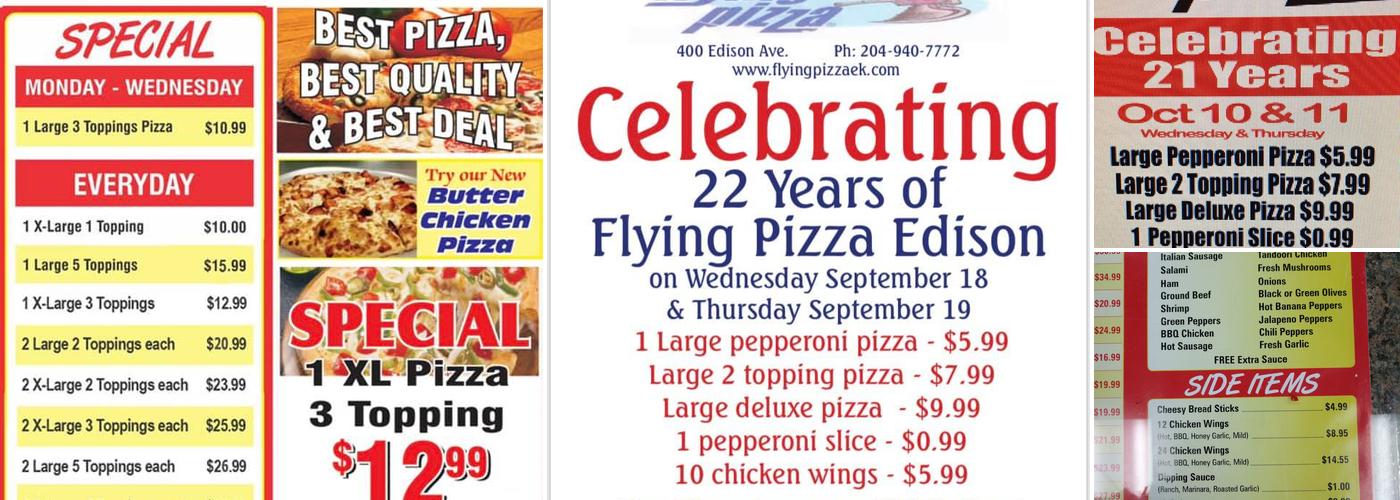 Flying Pizza Menu