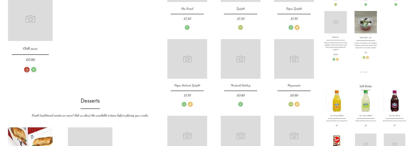 Pirouni Greek street food Menu