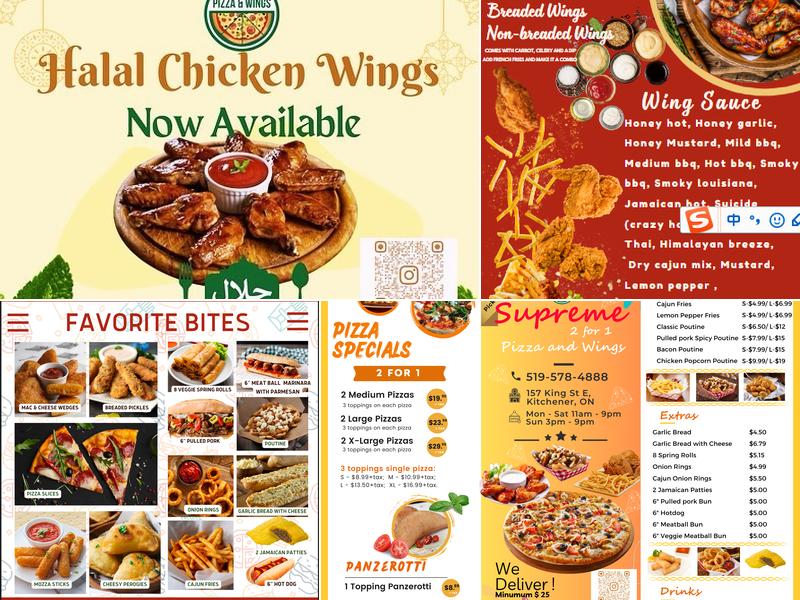 Supreme 2 For 1 Pizza And Wings Menu