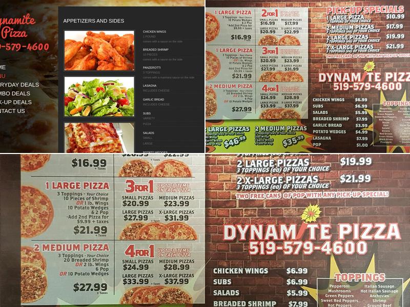 Dynamite Pizza Menu