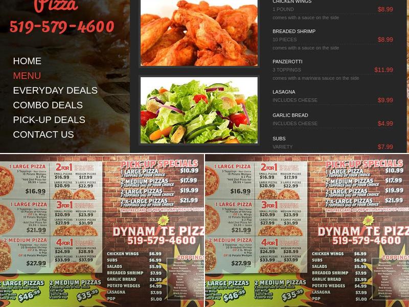 Dynamite Pizza Menu