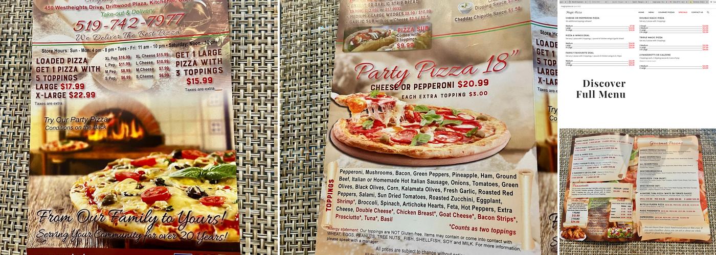 Magic Pizza Menu