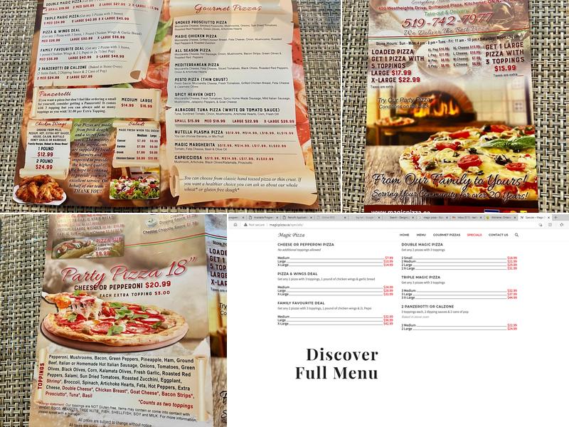 Magic Pizza Menu