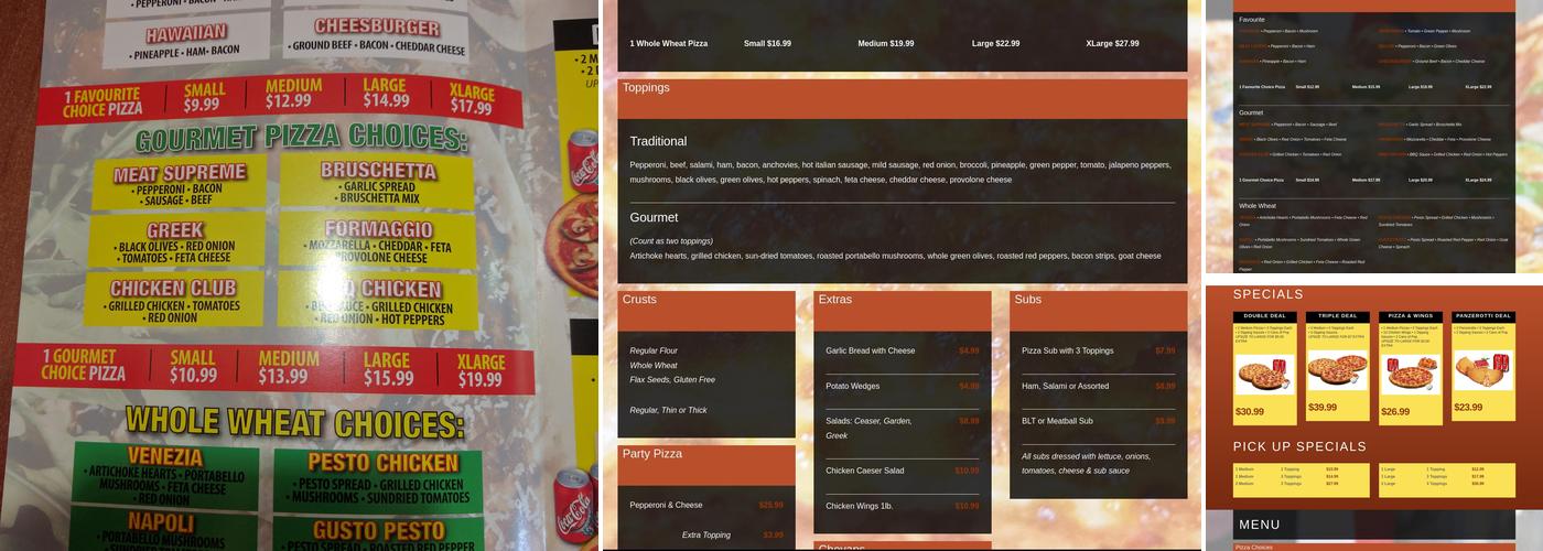 Delicious Pizza Menu