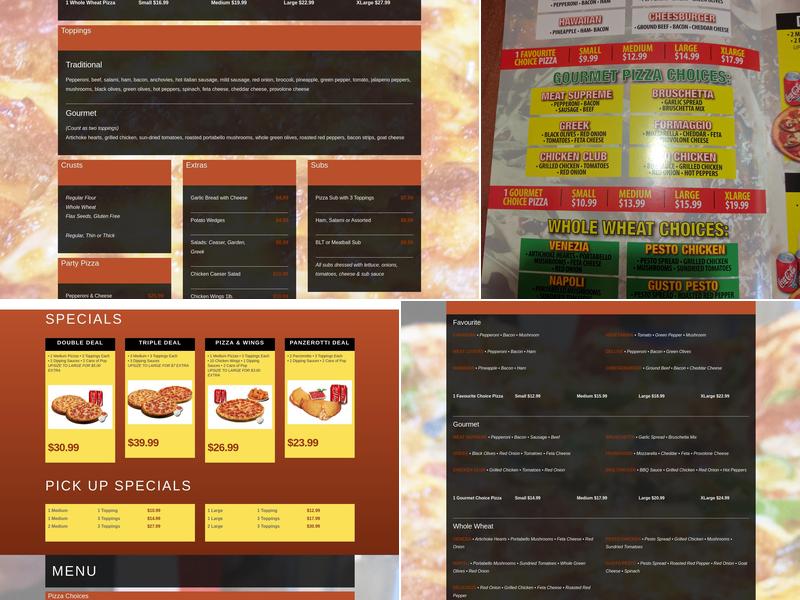 Delicious Pizza Menu