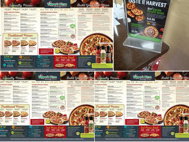 Topper's Pizza - Kitchener Menu