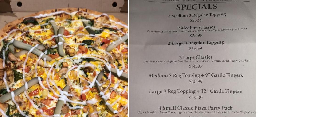 Dimitris Pizza Halifax Menu