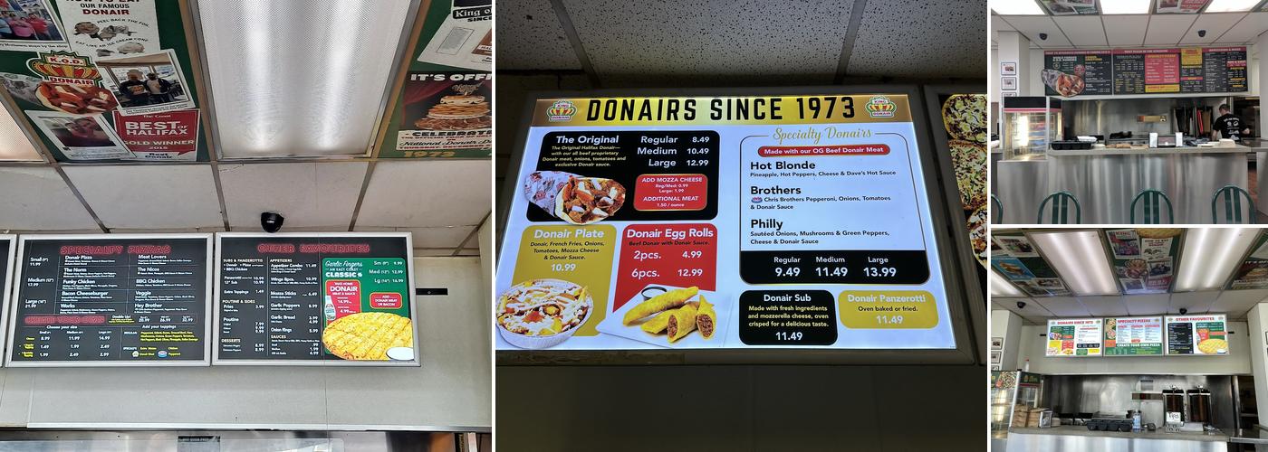 King Of Donair Menu