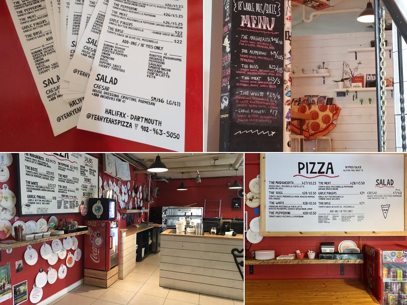 Yeah Yeahs Pizza Menu