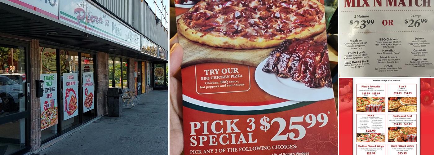 Piero's Pizzeria Menu