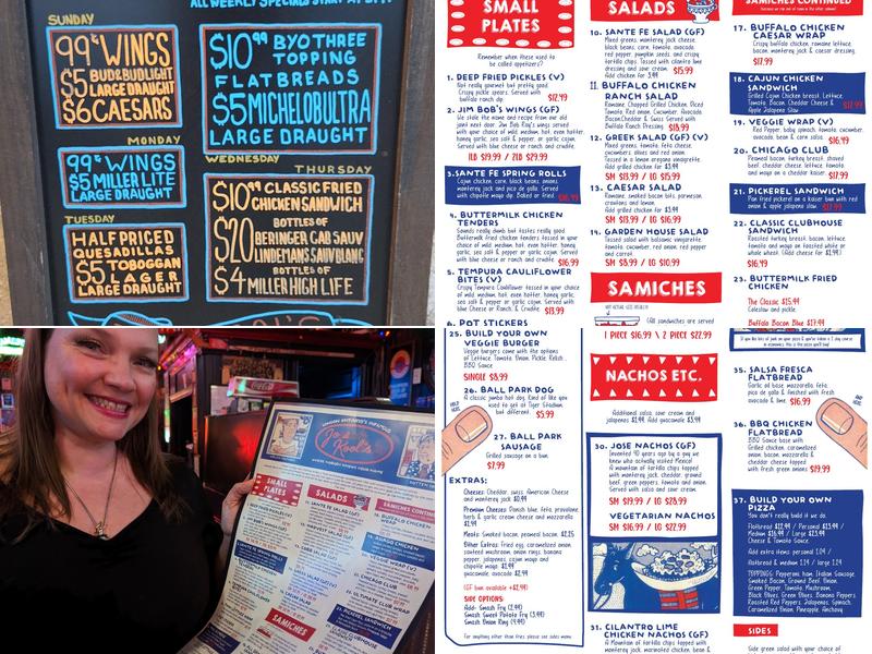 Joe Kool's Menu
