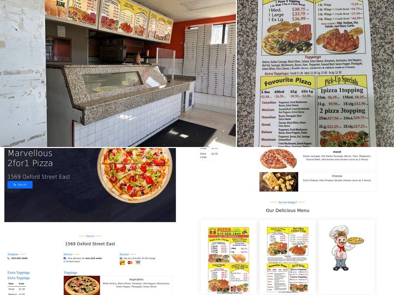 Marvellous 2 For 1 Pizza Menu