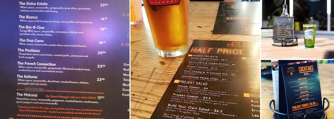 Pizza Projekt Menu