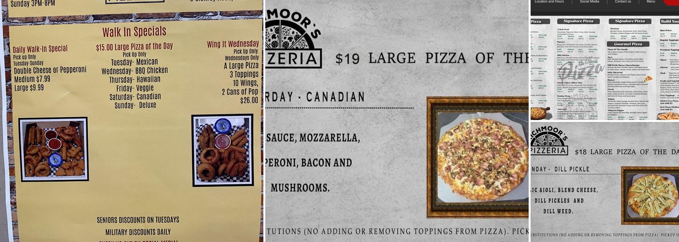 Richmoor’s Pizzeria Menu