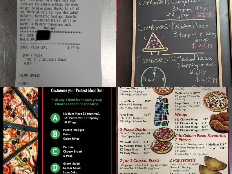 Cito Pizza Menu