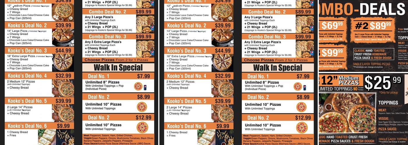 KOOKO'S PIZZA Menu