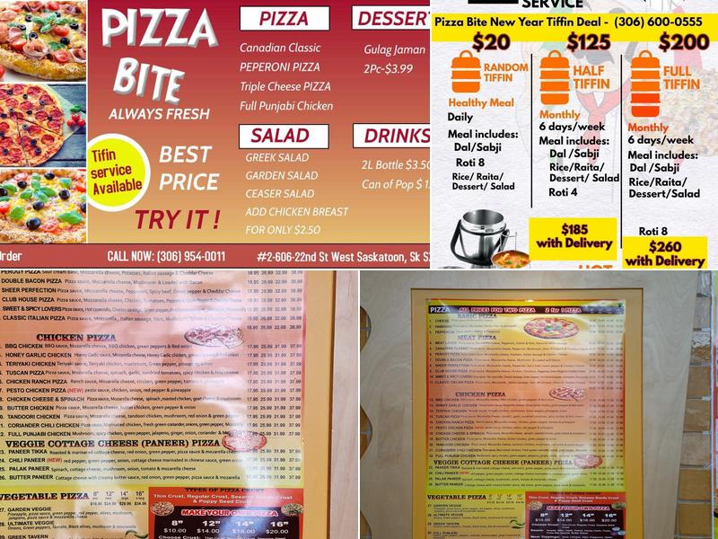 Pizza Bite Menu