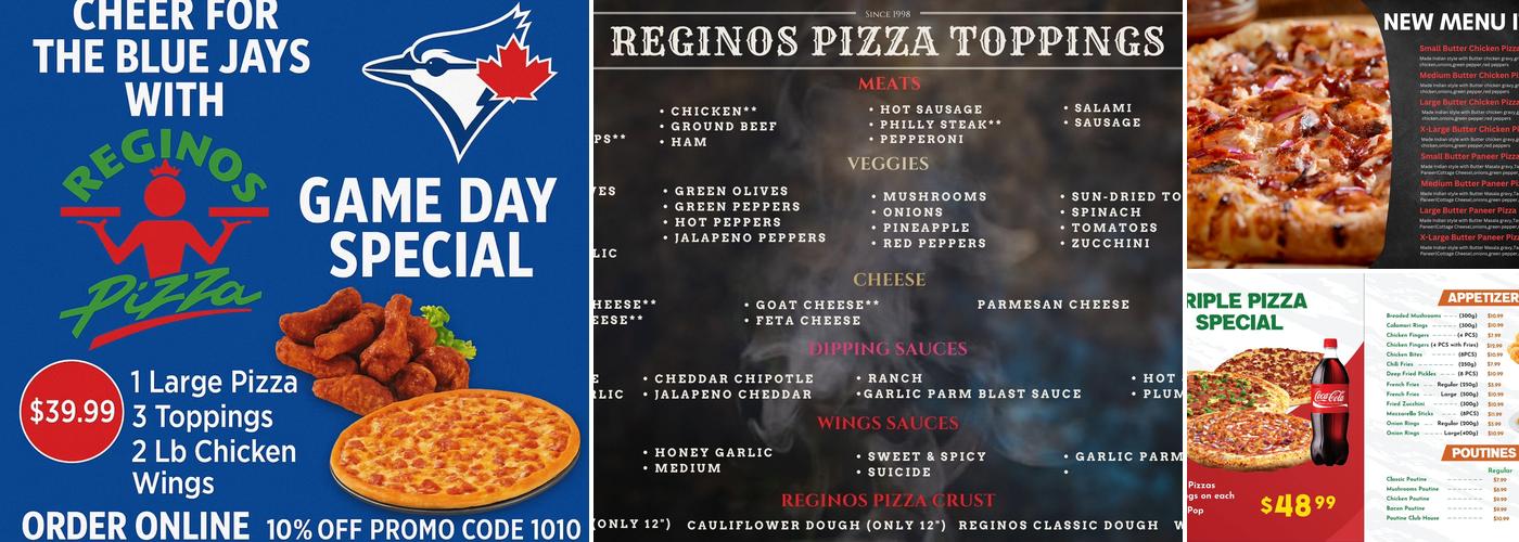 Reginos Pizza Menu