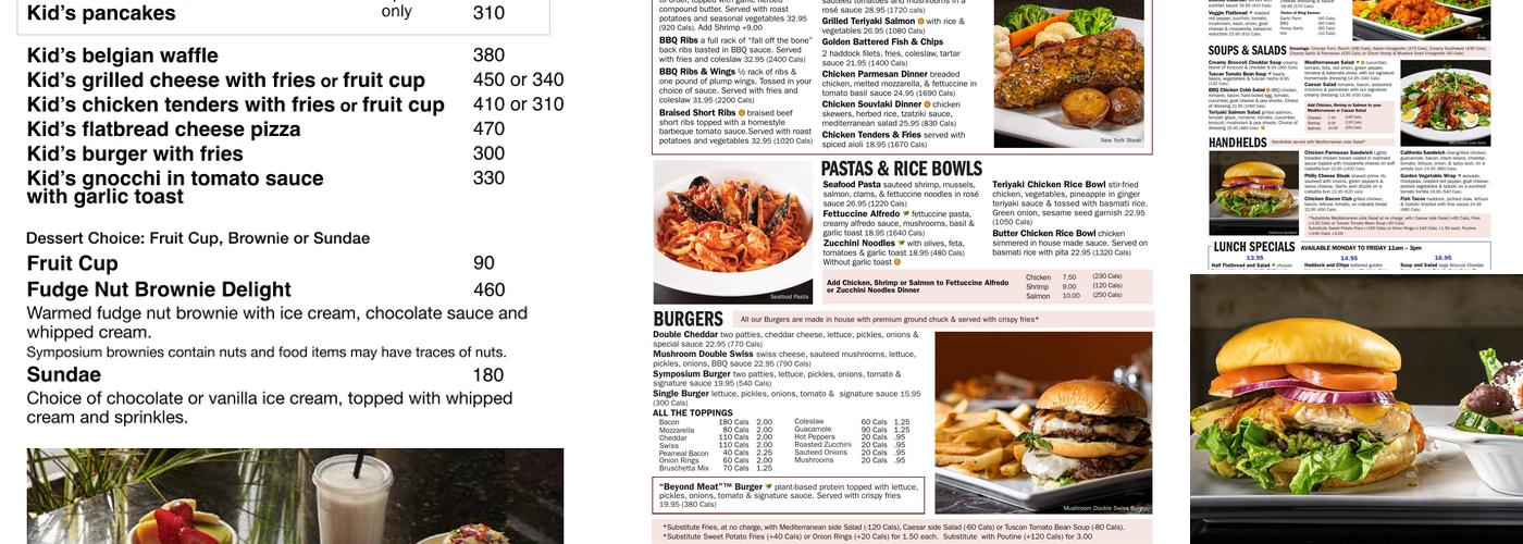 Symposium Cafe Restaurant Barrie Menu