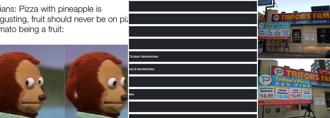 Trifon's Pizza & Spaghetti House Menu