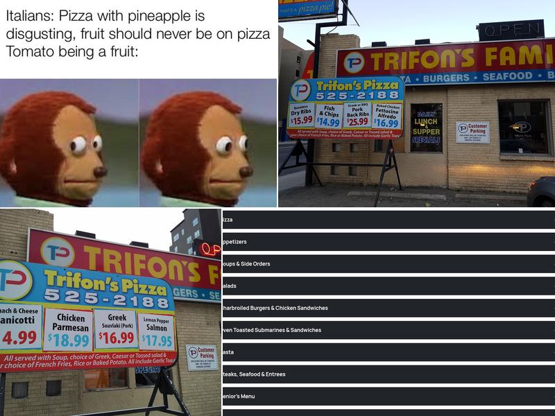 Trifon's Pizza & Spaghetti House Menu