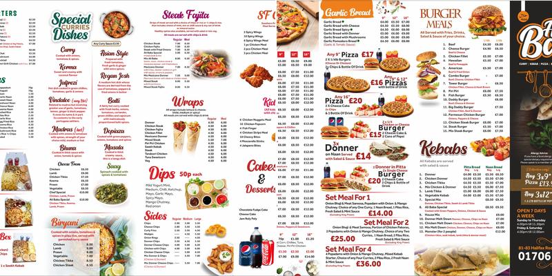 Alibaba Takeaway Rochdale Menu