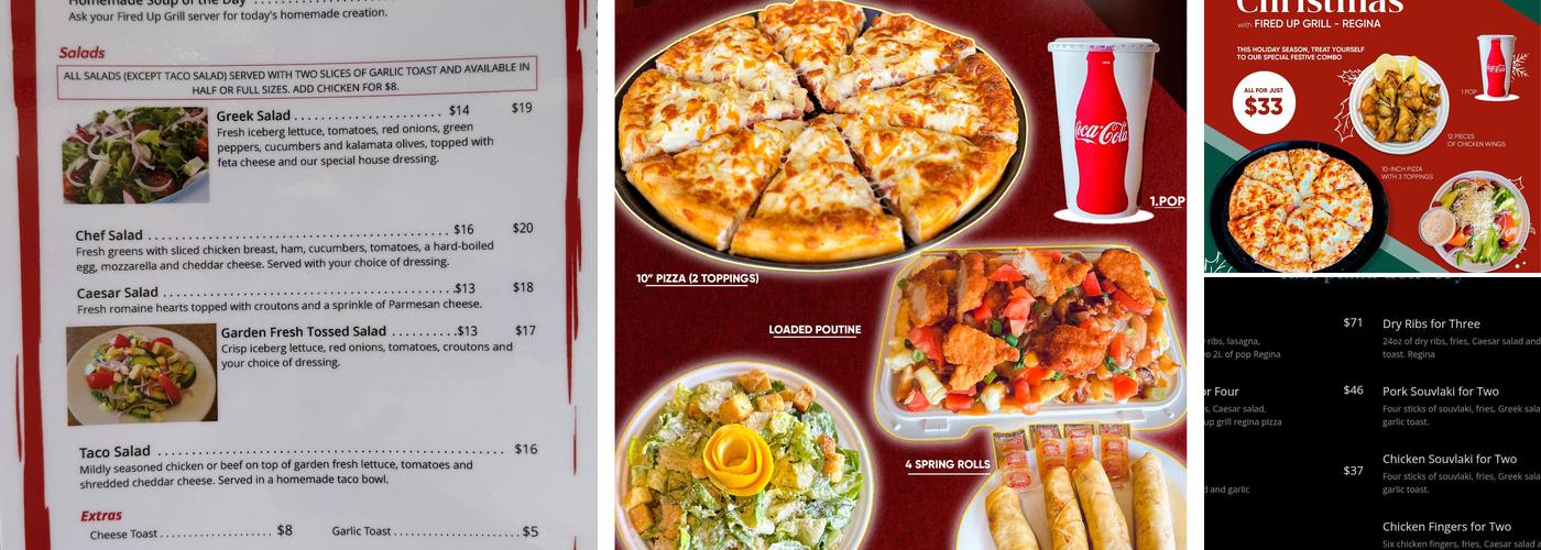 Fired Up Grill Food & Drink Menu