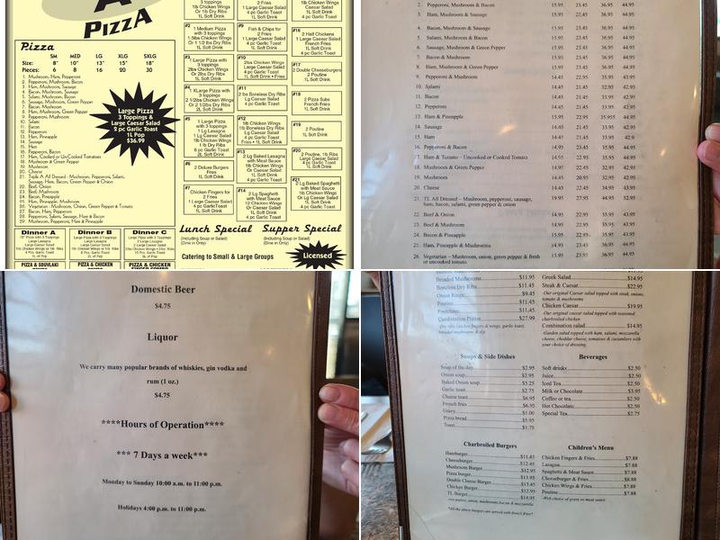 Triple A Pizza Menu