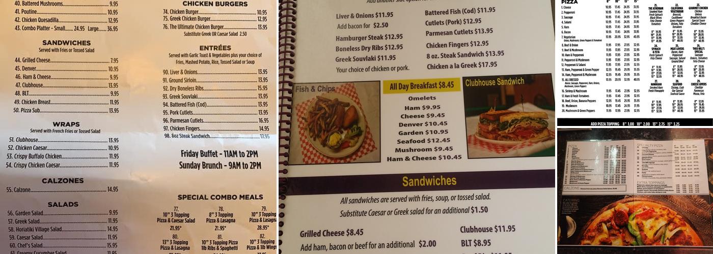 Theo Bill's Restaurant and Lounge Menu