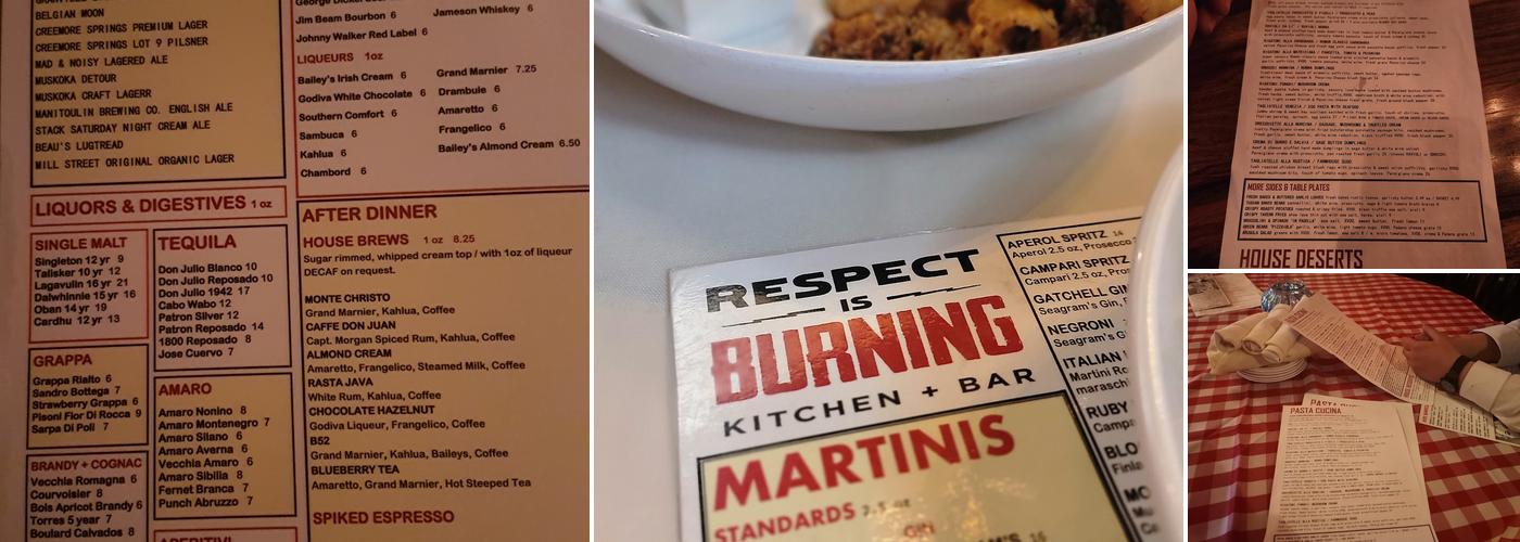 Respect Is Burning Kitchen Menu