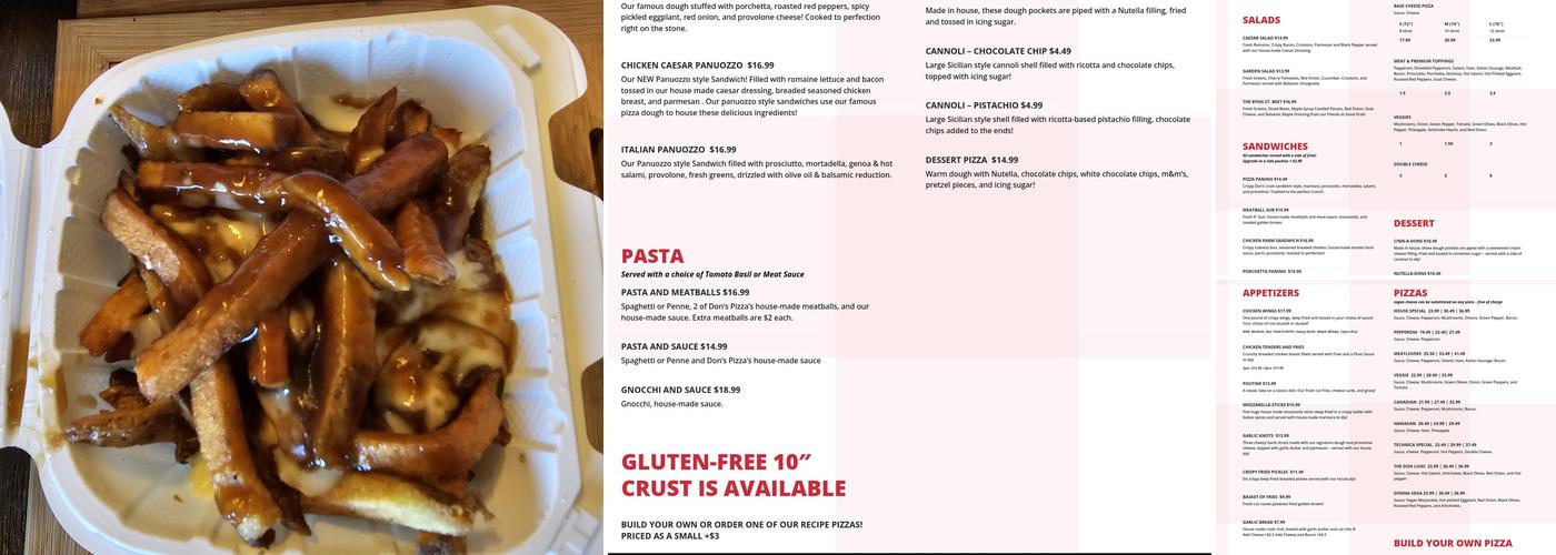 Don's Pizza Menu