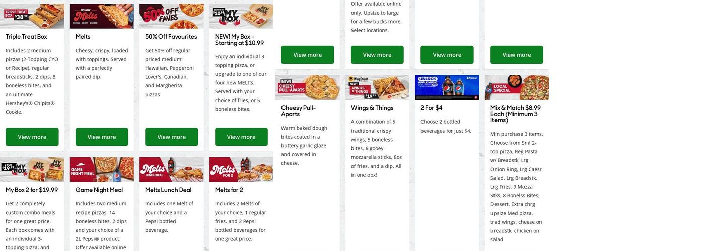 Pizza Hut Menu