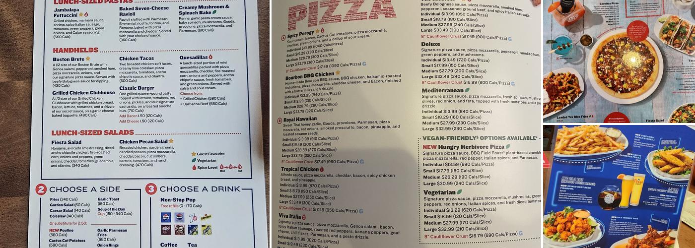 Boston Pizza Menu
