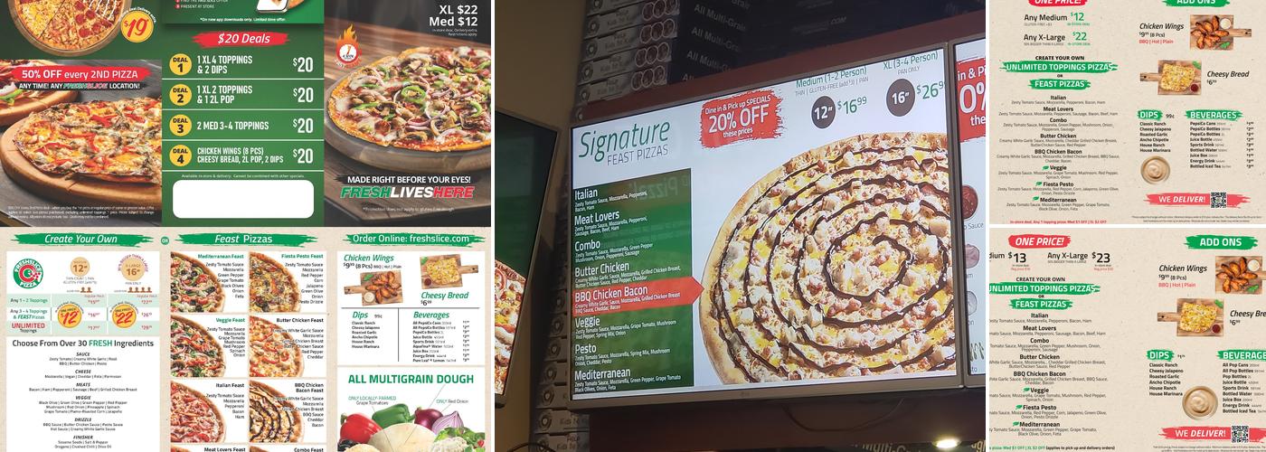 Freshslice Pizza Menu