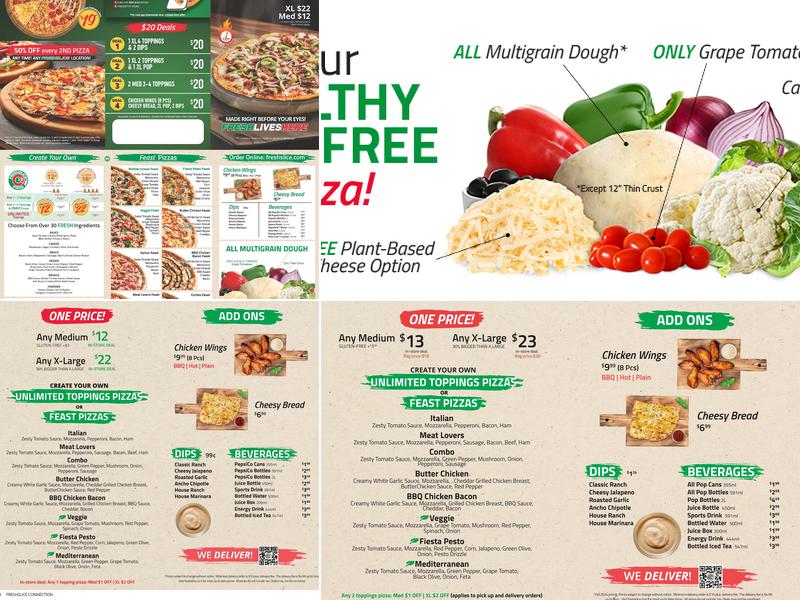 Freshslice Pizza Menu