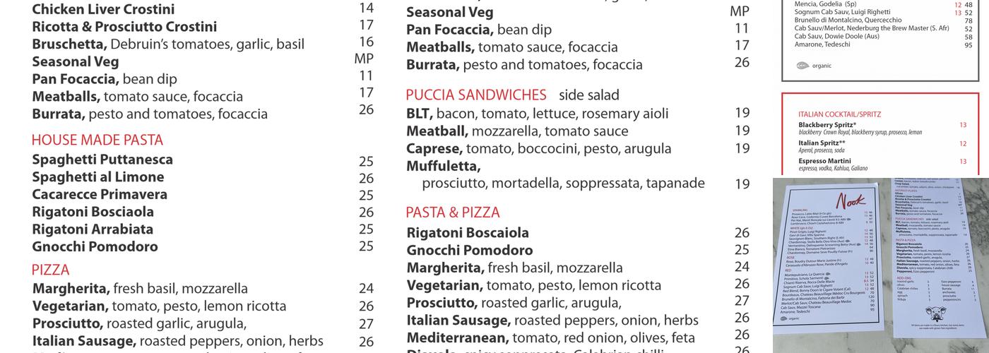 Nook Menu
