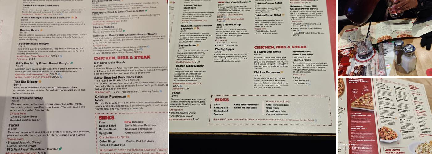 Boston Pizza Menu