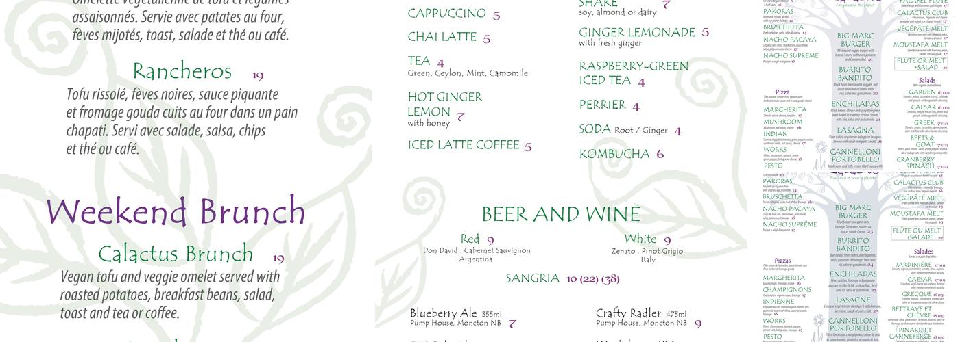 Calactus Menu