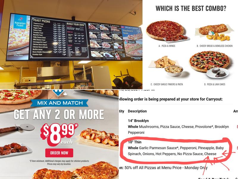 Domino's Pizza Menu