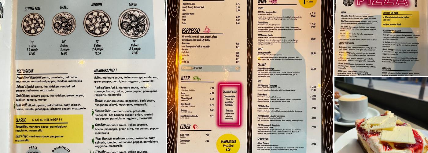 The Night Kitchen Menu