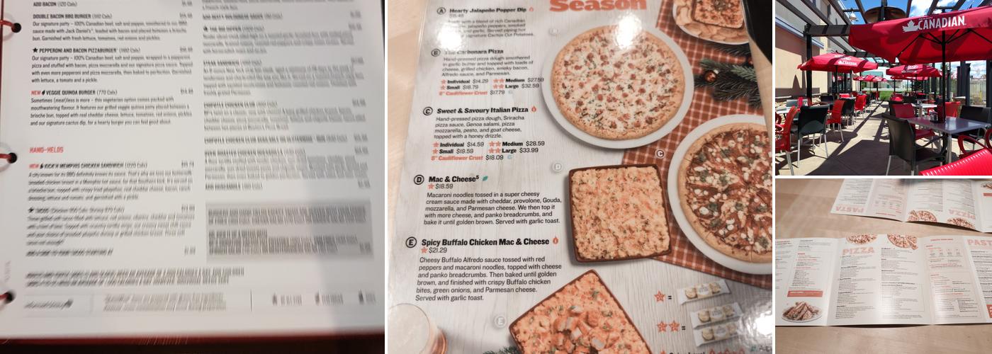 Boston Pizza Menu