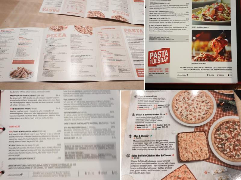 Boston Pizza Menu