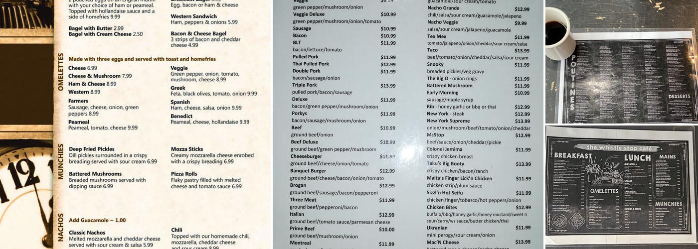 The Whistle Stop Cafe Menu