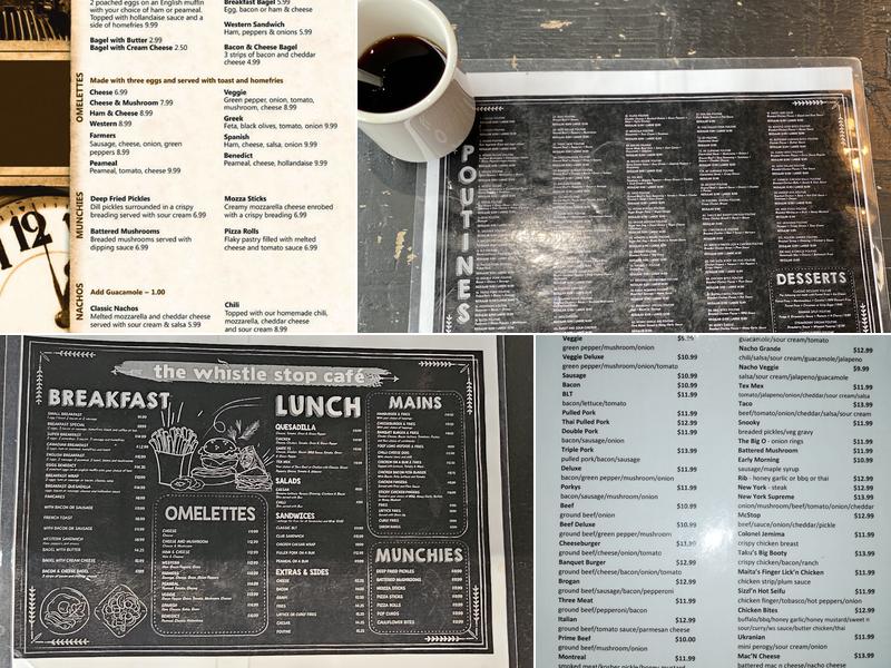 The Whistle Stop Cafe Menu