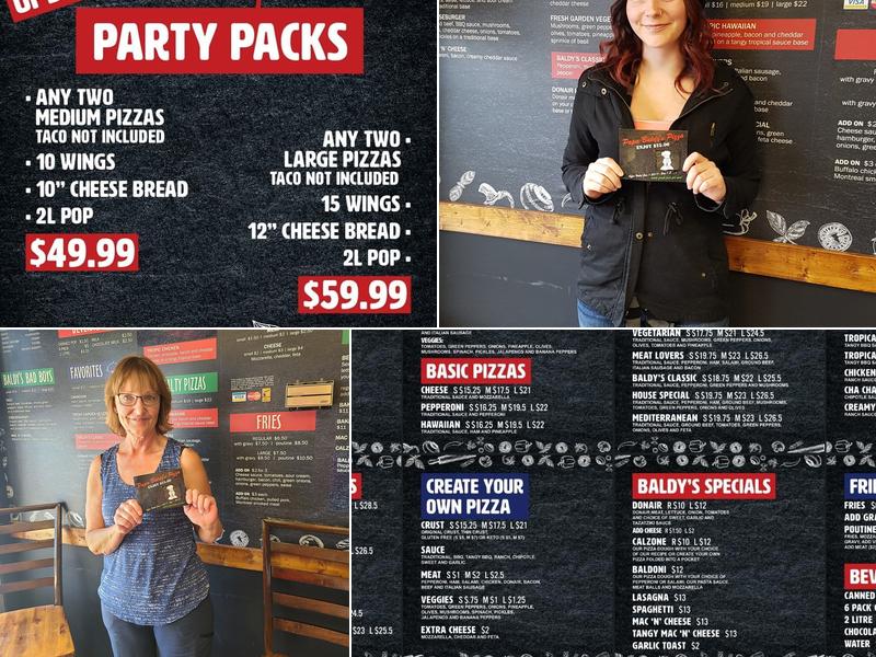 Papa Baldy's Pizza Menu