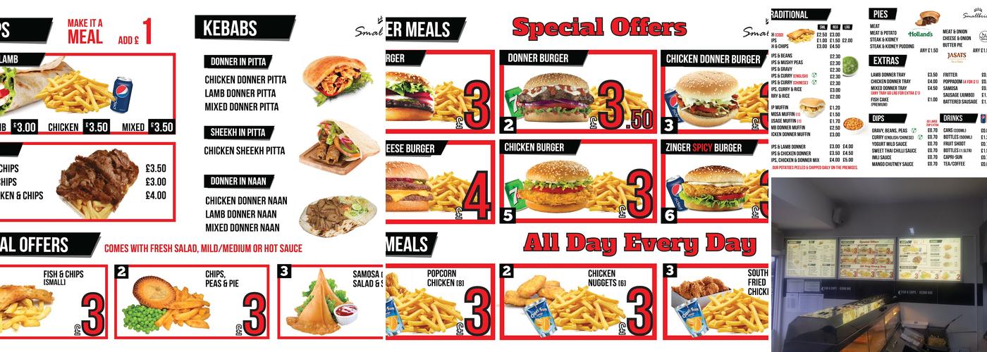 Smallbridge Fish & Chips Kebab Bar Menu