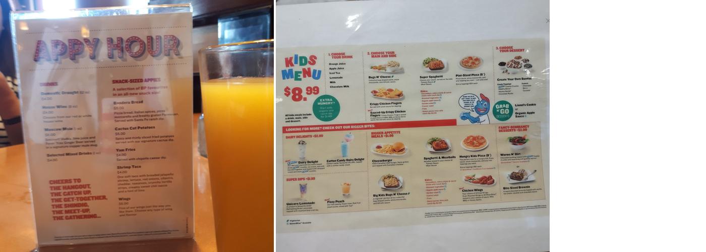 Boston Pizza Menu